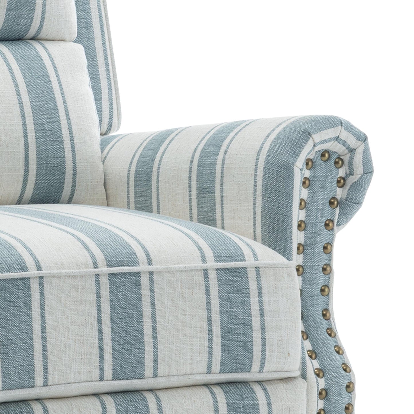 Ensemble de 2 fauteuils inclinables rembourrés avec tête de clou