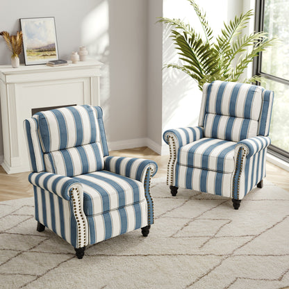 Ensemble de 2 fauteuils inclinables rembourrés avec tête de clou