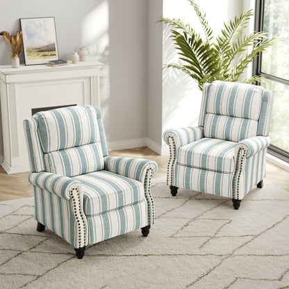 Ensemble de 2 fauteuils inclinables rembourrés avec tête de clou