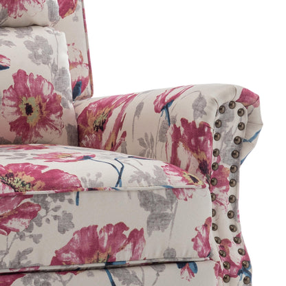 Ensemble de 2 fauteuils inclinables rembourrés avec tête de clou