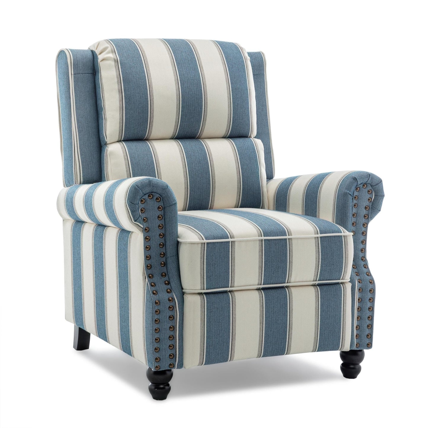 Ensemble de 2 fauteuils inclinables rembourrés avec tête de clou