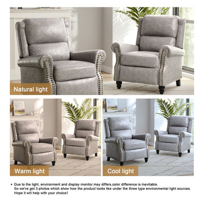 Ensemble de 2 fauteuils inclinables rembourrés avec tête de clou