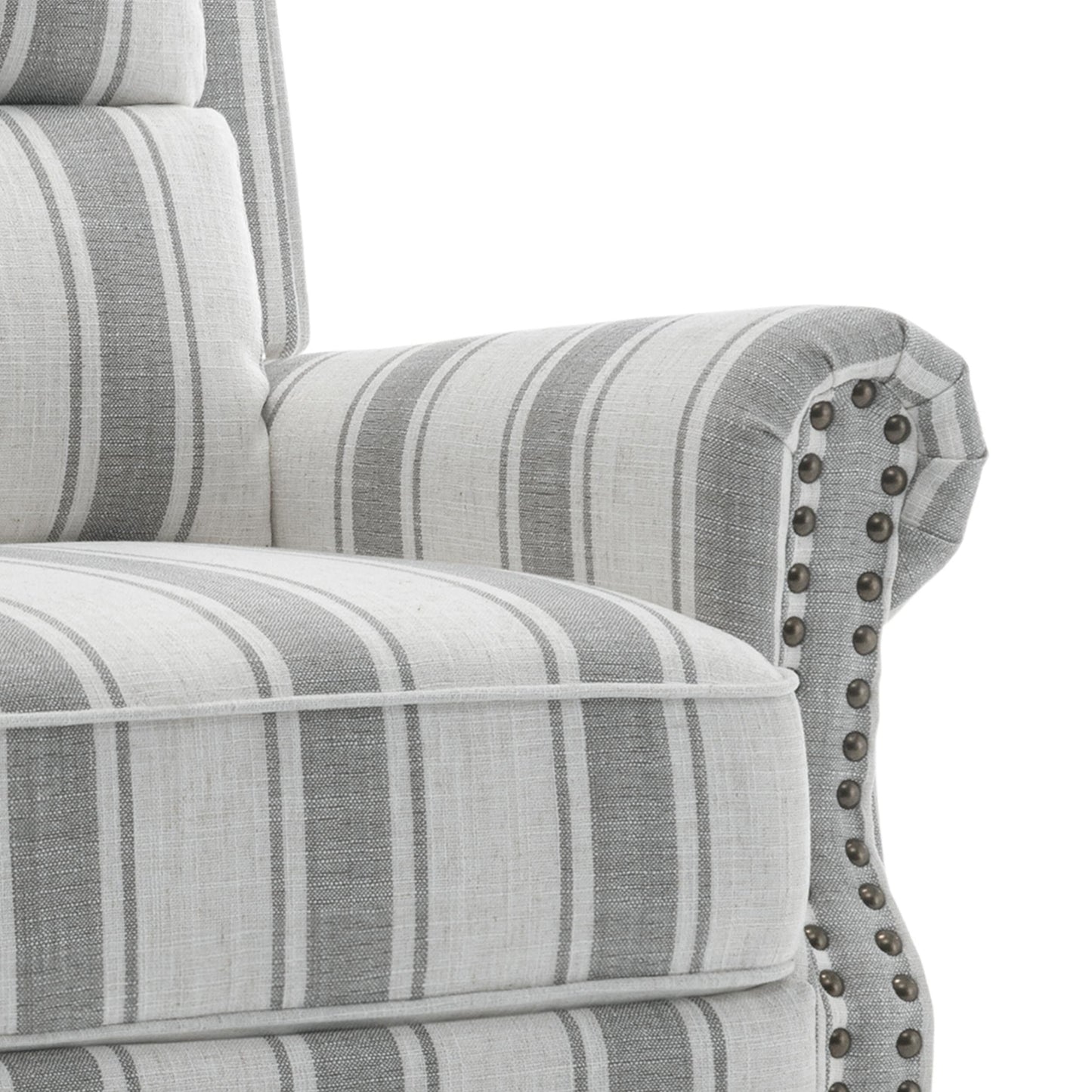 Ensemble de 2 fauteuils inclinables rembourrés avec tête de clou