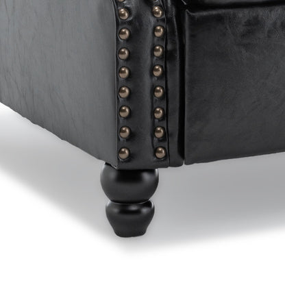 Ensemble de 2 fauteuils inclinables rembourrés avec tête de clou