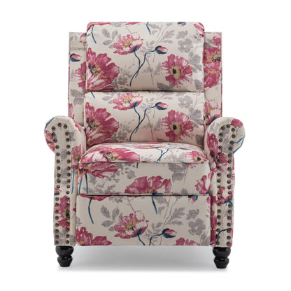 Ensemble de 2 fauteuils inclinables rembourrés avec tête de clou