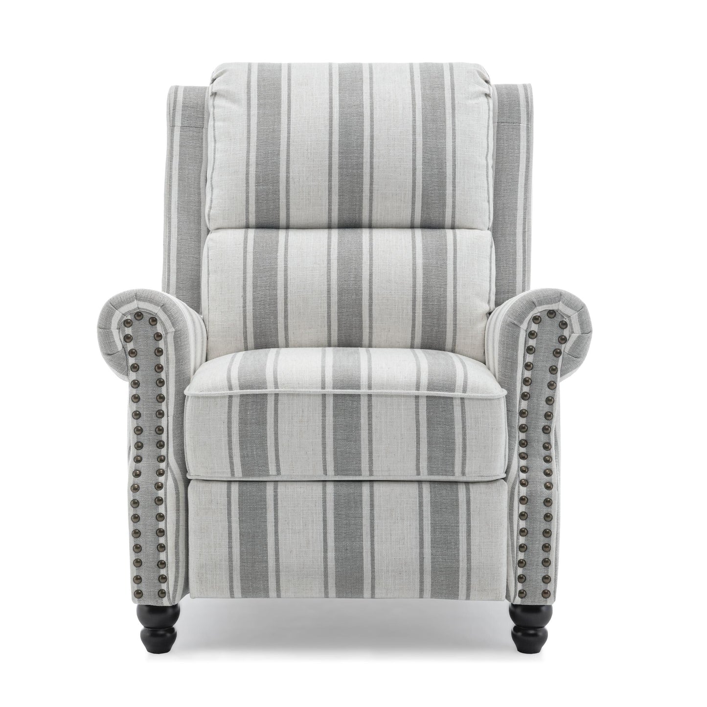 Ensemble de 2 fauteuils inclinables rembourrés avec tête de clou