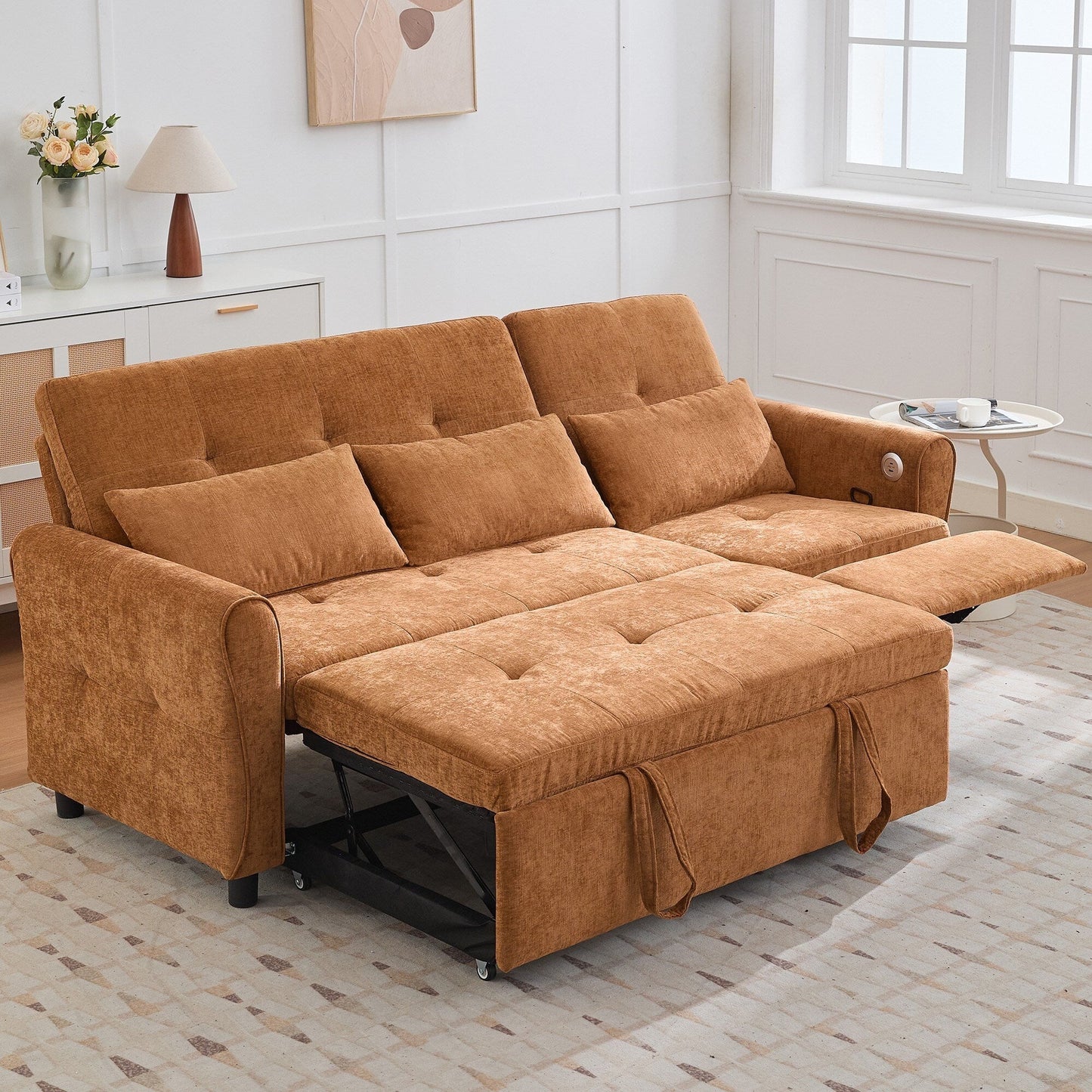 Canapé 2 en 1 avec lit gigogne et fauteuil inclinable réversible par Harper&amp;Bright Designs