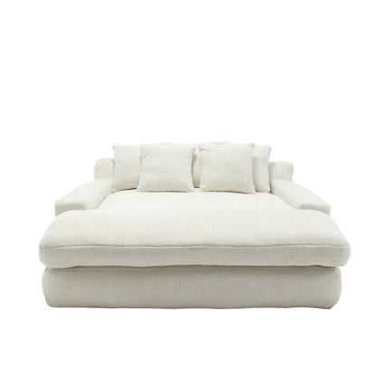 Canapé 2 places avec 5 coussins de dossier, canapé confortable - canapé à siège profond pour le salon