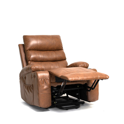 Fauteuil inclinable électrique de 21 pouces de large pour personnes âgées, massage lombaire à 8 points, chauffage, télécommande, poches latérales, porte-gobelets