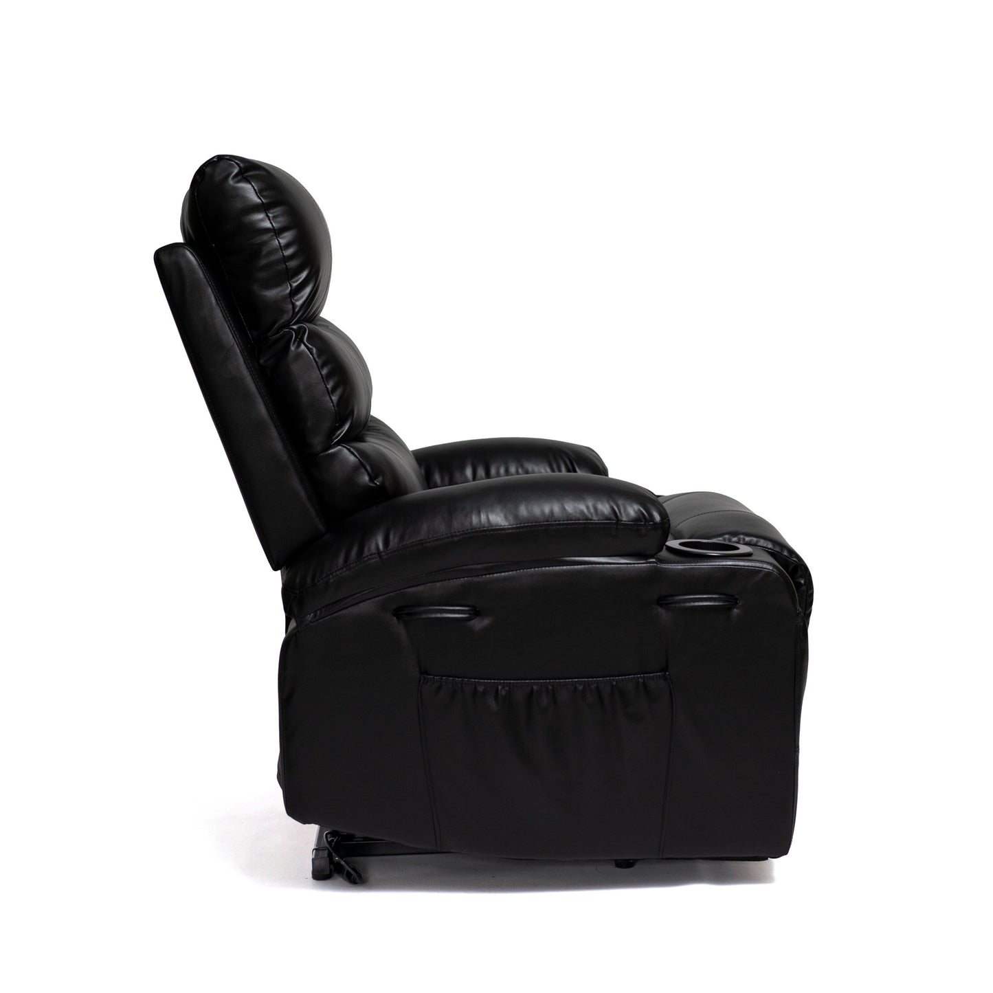 Fauteuil inclinable électrique de 21 pouces de large pour personnes âgées, massage lombaire à 8 points, chauffage, télécommande, poches latérales, porte-gobelets