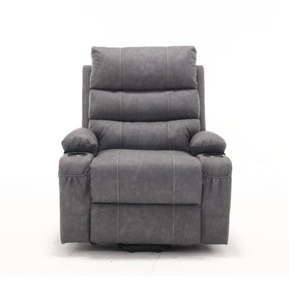 Fauteuil inclinable électrique de 21 pouces de large pour personnes âgées, massage lombaire à 8 points, chauffage, télécommande, poches latérales, porte-gobelets