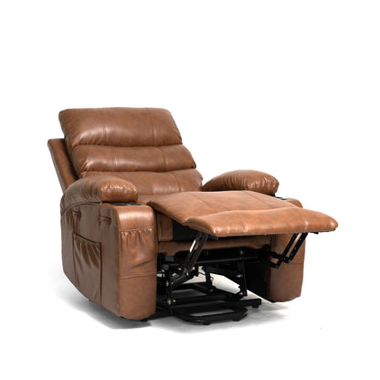 Fauteuil inclinable électrique de 21 pouces de large pour personnes âgées, massage lombaire à 8 points, chauffage, télécommande, poches latérales, porte-gobelets