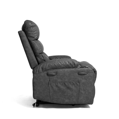 Fauteuil inclinable électrique de 21 pouces de large pour personnes âgées, massage lombaire à 8 points, chauffage, télécommande, poches latérales, porte-gobelets