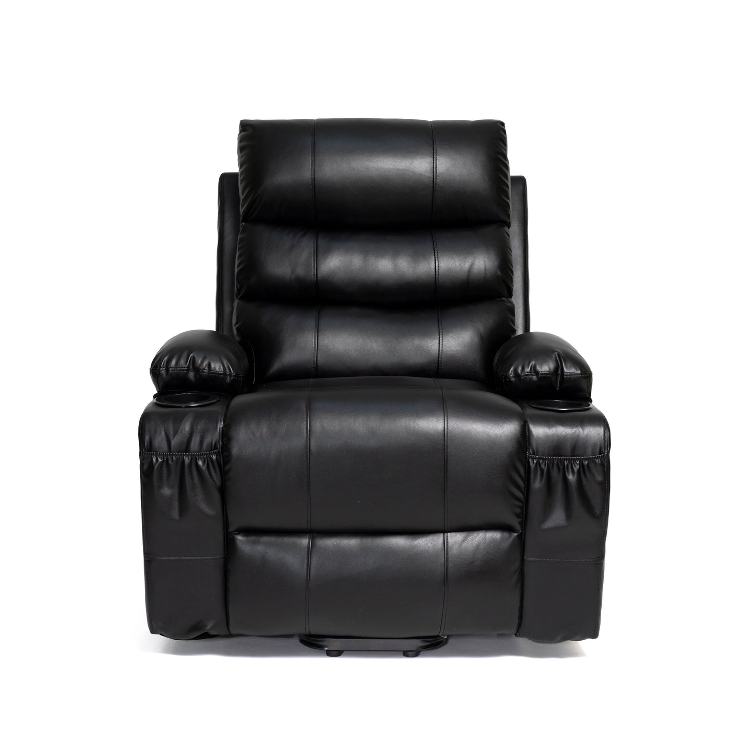 Fauteuil inclinable électrique de 21 pouces de large pour personnes âgées, massage lombaire à 8 points, chauffage, télécommande, poches latérales, porte-gobelets