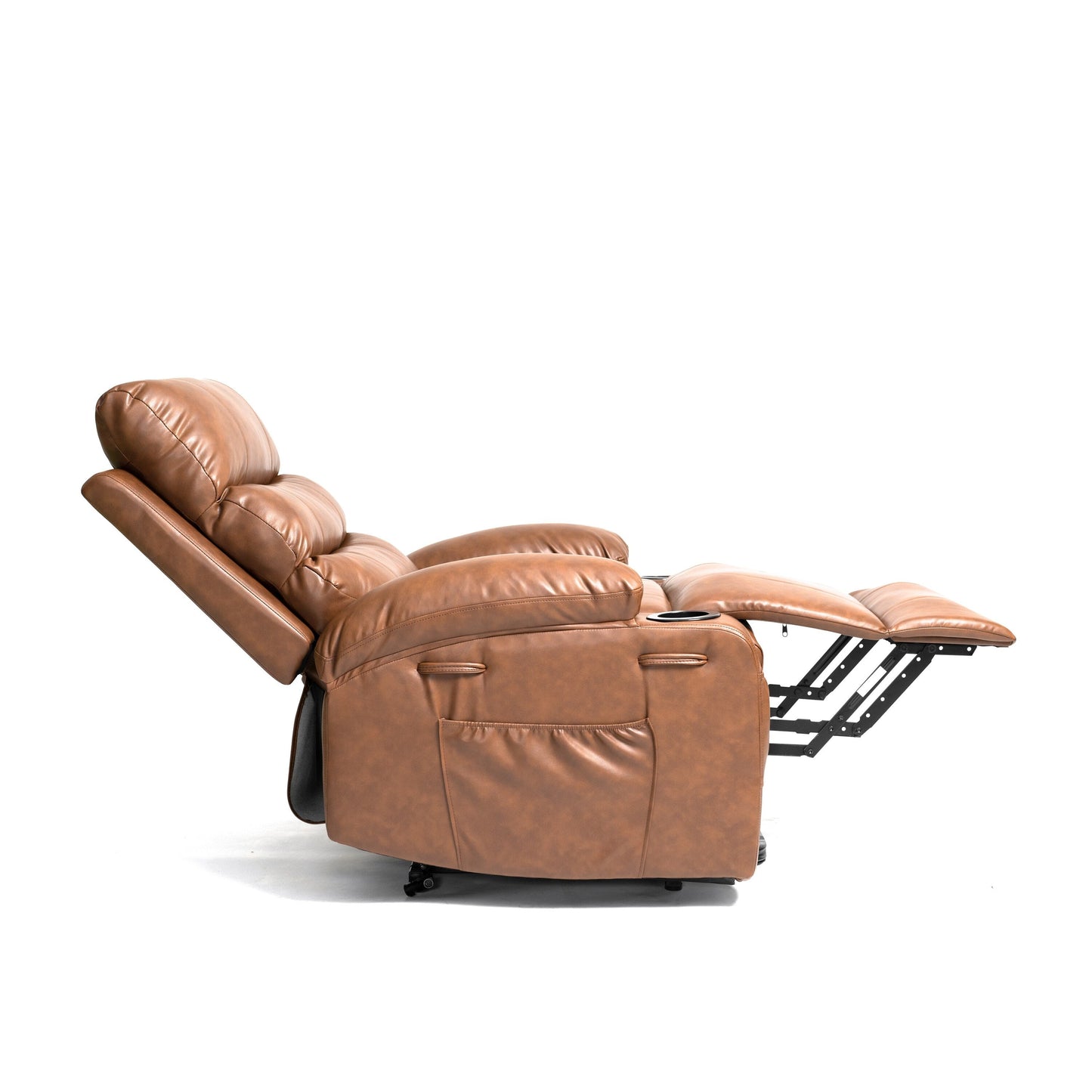Fauteuil inclinable électrique 21 W, grand format, massage par vibrations à 8 points et chauffage lombaire, télécommande, poches latérales, porte-gobelets