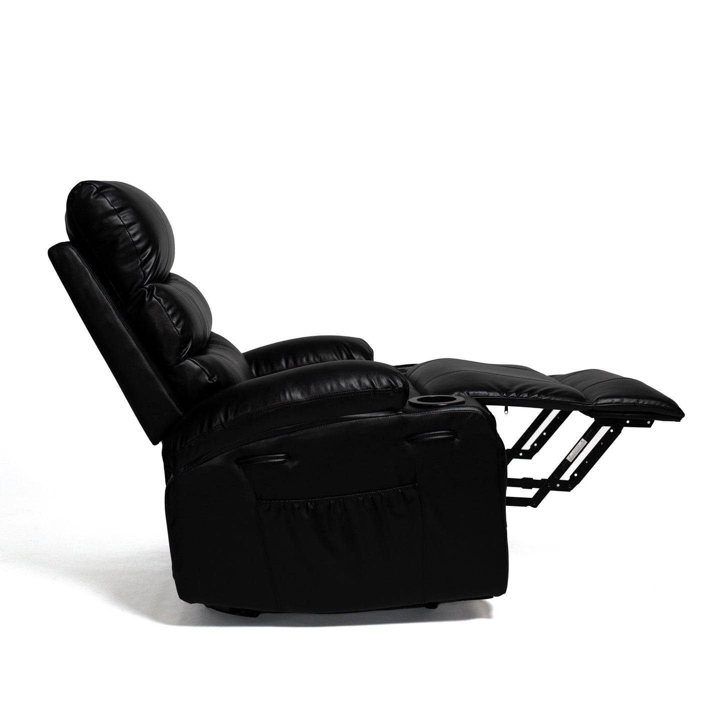 Fauteuil inclinable électrique 21 W, grand format, massage par vibrations à 8 points et chauffage lombaire, télécommande, poches latérales, porte-gobelets