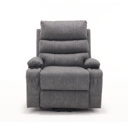 Fauteuil inclinable électrique 21 W, grand format, massage par vibrations à 8 points et chauffage lombaire, télécommande, poches latérales, porte-gobelets