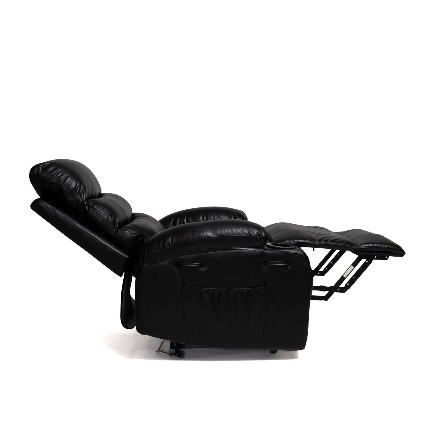Fauteuil inclinable électrique 21 W, grand format, massage par vibrations à 8 points et chauffage lombaire, télécommande, poches latérales, porte-gobelets