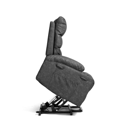 Fauteuil inclinable électrique 21 W, grand format, massage par vibrations à 8 points et chauffage lombaire, télécommande, poches latérales, porte-gobelets