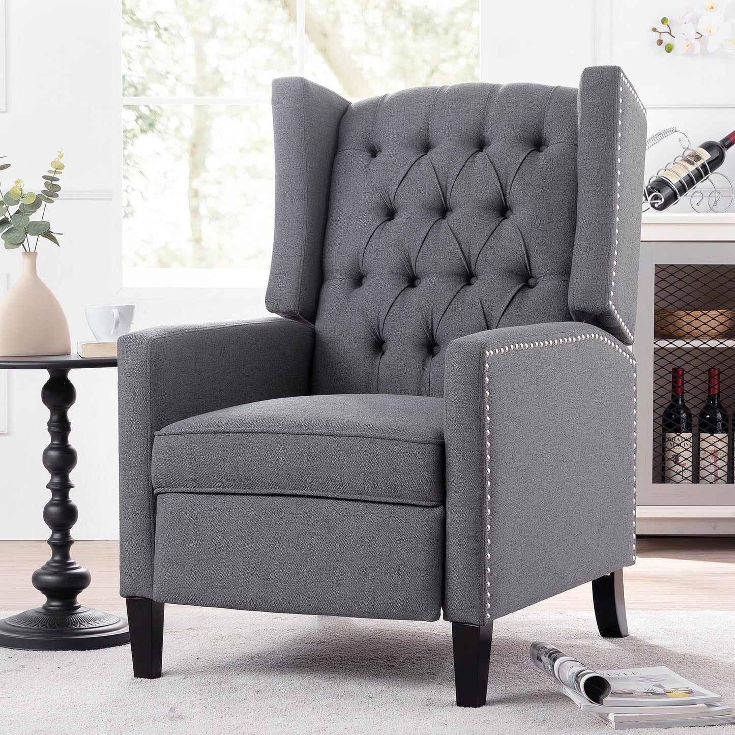 Fauteuil inclinable manuel en tissu large de 27,16 pouces