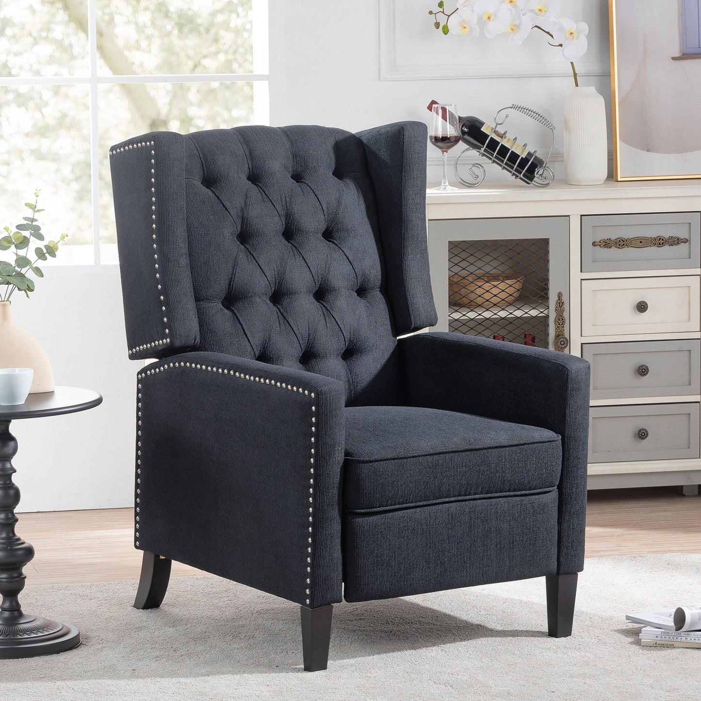 Fauteuil inclinable manuel en tissu large de 27,16 pouces
