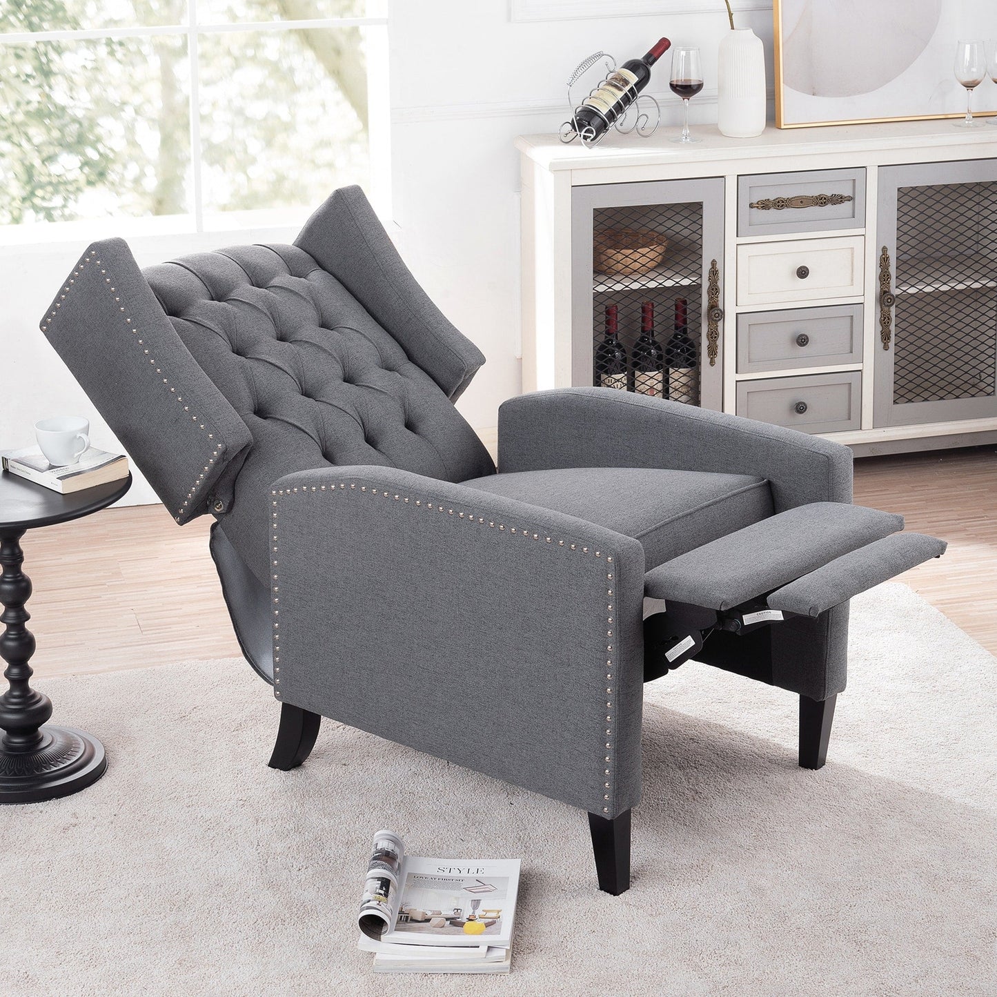 Fauteuil inclinable manuel en tissu large de 27,16 pouces