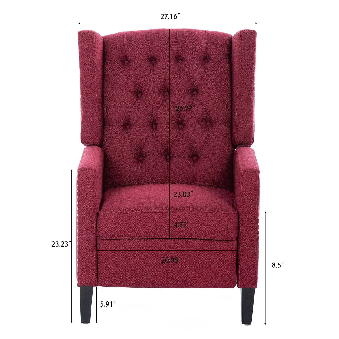 Fauteuil inclinable manuel large de 27,16 pouces