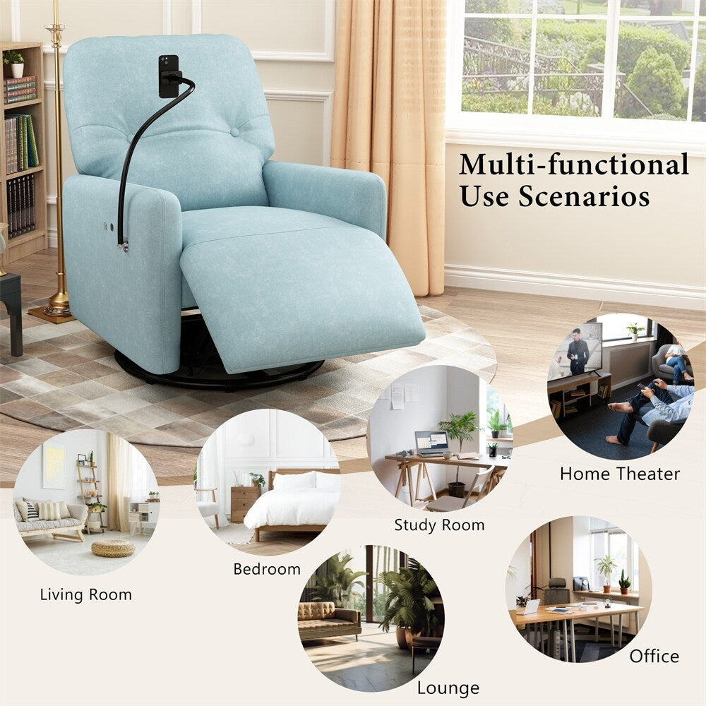 Fauteuil inclinable électrique pivotant à 270 degrés avec support de téléphone