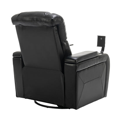 Fauteuil inclinable électrique pivotant à 270 degrés, siège individuel, pour home cinéma, avec plateau, support pour téléphone, porte-gobelet et port USB