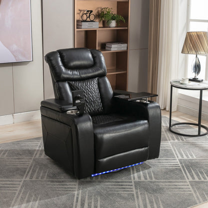 Fauteuil inclinable électrique pivotant à 270 degrés, siège individuel, pour home cinéma, avec plateau, support pour téléphone, porte-gobelet et port USB