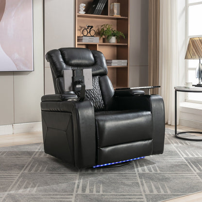 Fauteuil inclinable électrique pivotant à 270 degrés, siège individuel, pour home cinéma, avec plateau, support pour téléphone, porte-gobelet et port USB