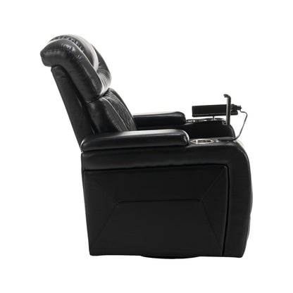 Fauteuil inclinable électrique pivotant à 270 degrés, siège individuel, pour home cinéma, avec plateau, support pour téléphone, porte-gobelet et port USB