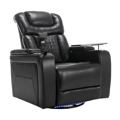 Fauteuil inclinable électrique pivotant à 270 degrés, siège individuel, pour home cinéma, avec plateau, support pour téléphone, porte-gobelet et port USB