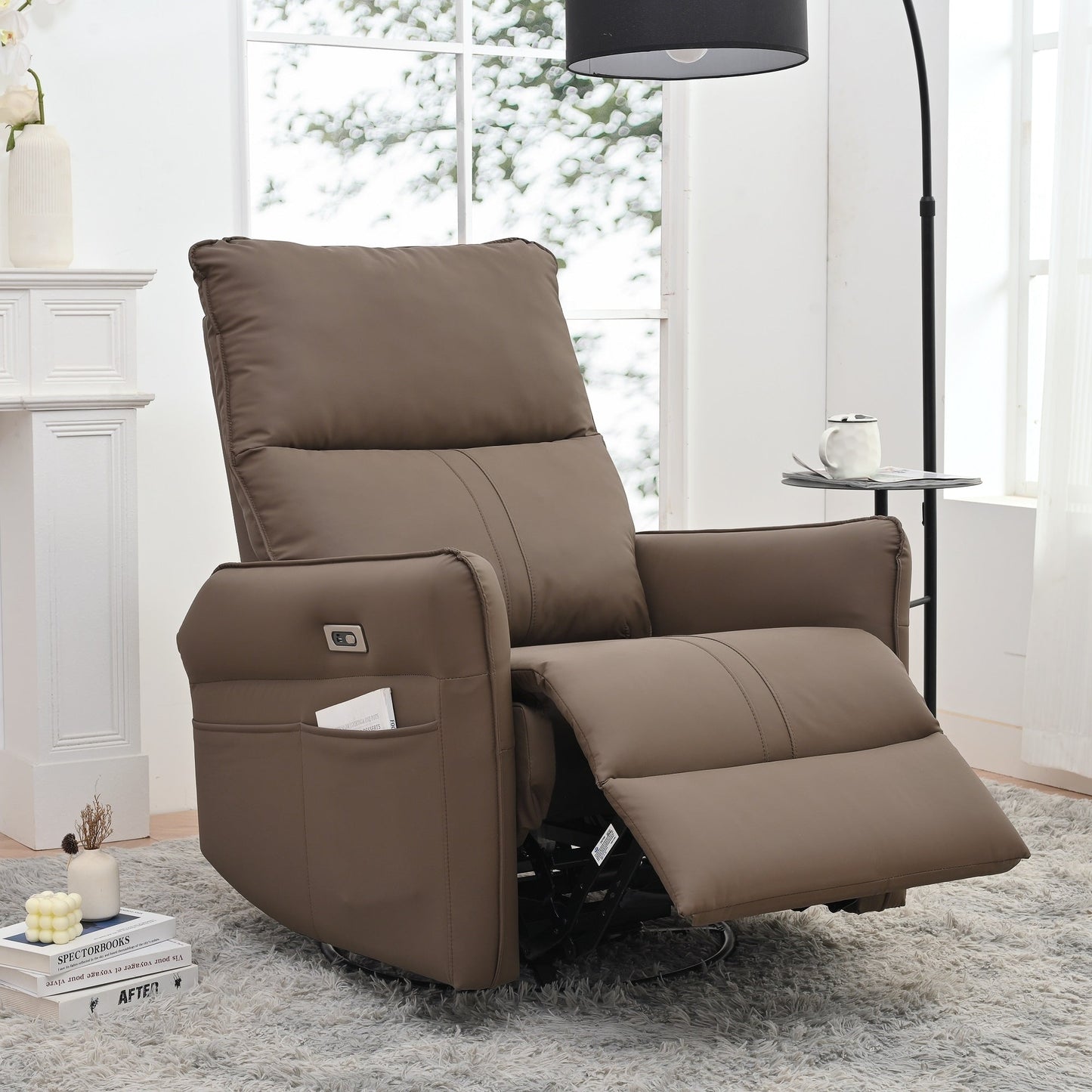 Fauteuil inclinable pivotant à 270°, canapé inclinable électrique avec ports USB