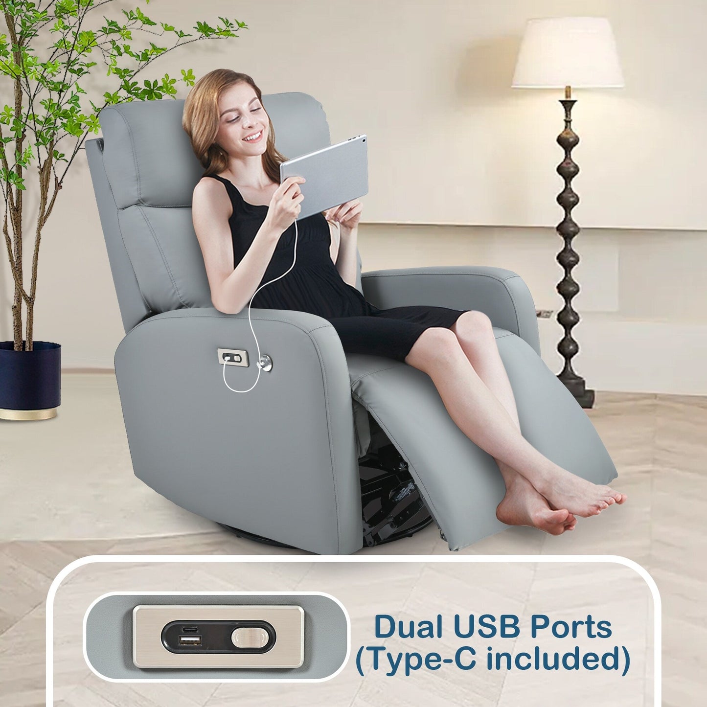 Fauteuil inclinable à bascule pivotant à 270°