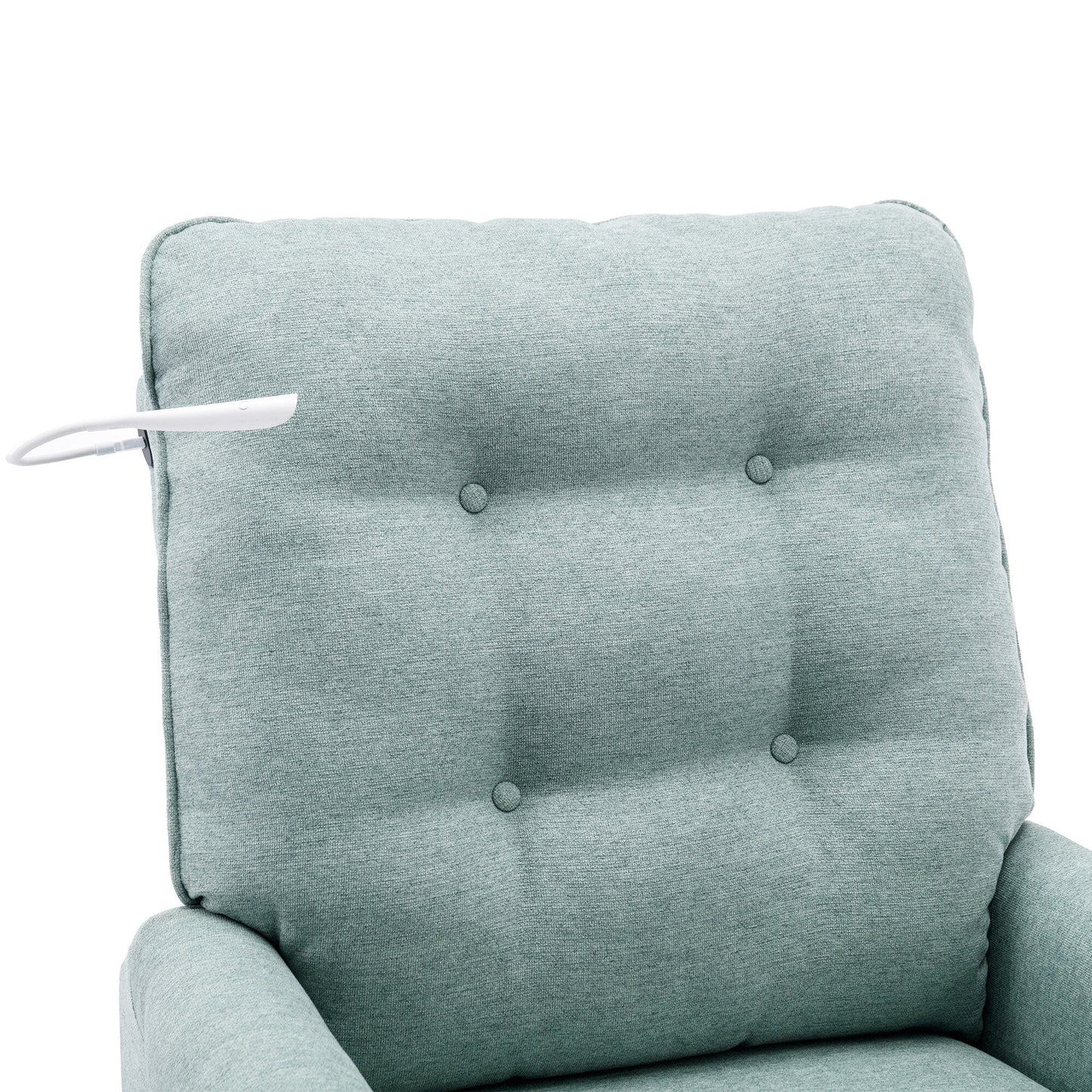 Fauteuil inclinable pivotant à 270° avec ports USB, lampe tactile, poche de rangement latérale et base à bascule