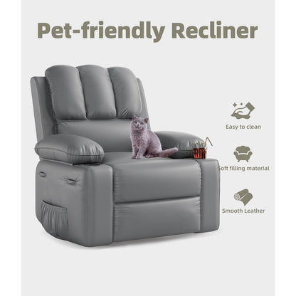 Fauteuils inclinables pivotants surdimensionnés à 360° de 27 pouces avec chauffage et massage