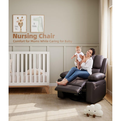 Fauteuils inclinables pivotants surdimensionnés à 360° de 27 pouces avec chauffage et massage