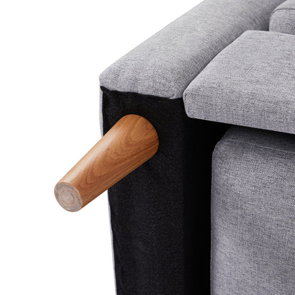 Canapé-lit 3 places réglable en tissu de 28,35 pouces avec méridienne, lit gigogne et poches de rangement pour accoudoirs