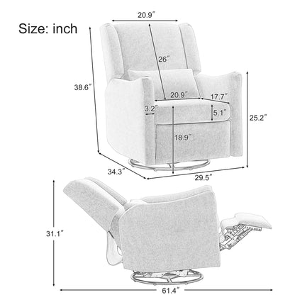 Fauteuil inclinable pivotant à oreilles de 29,5 po de large