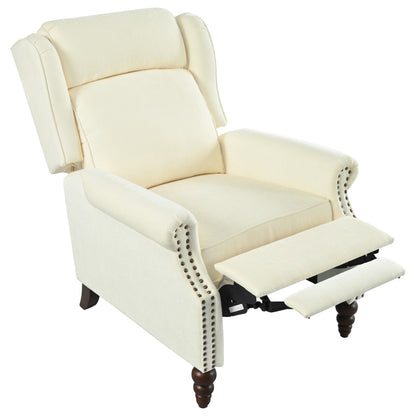 Fauteuil inclinable rembourré avec dossier à oreilles classique et pieds en bois massif en forme de gourde (29,75 $)