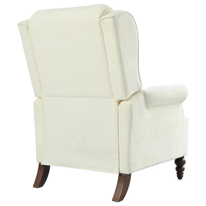 Fauteuil inclinable rembourré avec dossier à oreilles classique et pieds en bois massif en forme de gourde (29,75 $)