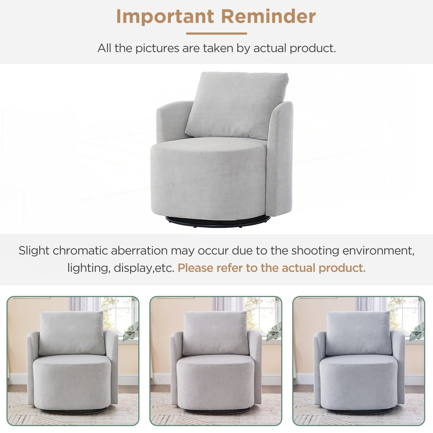 Fauteuil d'appoint en forme de tonneau de 29,9 pouces