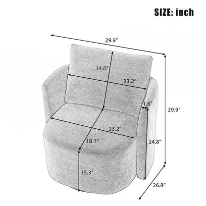 Fauteuil d'appoint en forme de tonneau de 29,9 pouces