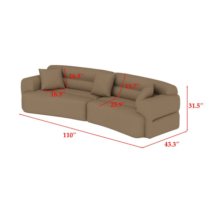 Canapé 3 à 5 places confortable et rembourré avec 3 coussins moelleux