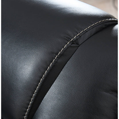 Ensemble de salon 3 pièces avec canapé inclinable, causeuse et fauteuil en cuir reconstitué