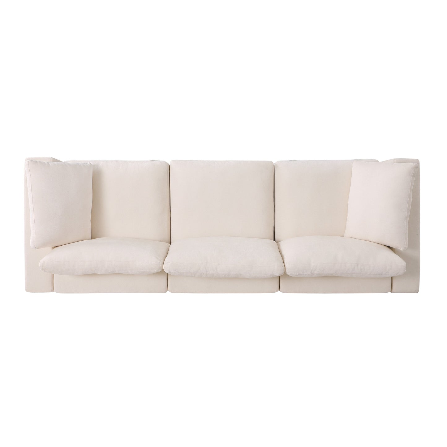 Ensemble de canapés modulaires sectionnels en chenille 3 pièces avec fauteuils sans accoudoirs et fauteuils d'angle