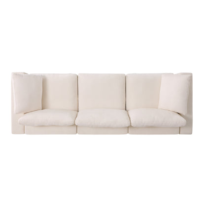 Ensemble de canapés modulaires sectionnels en chenille 3 pièces avec fauteuils sans accoudoirs et fauteuils d'angle