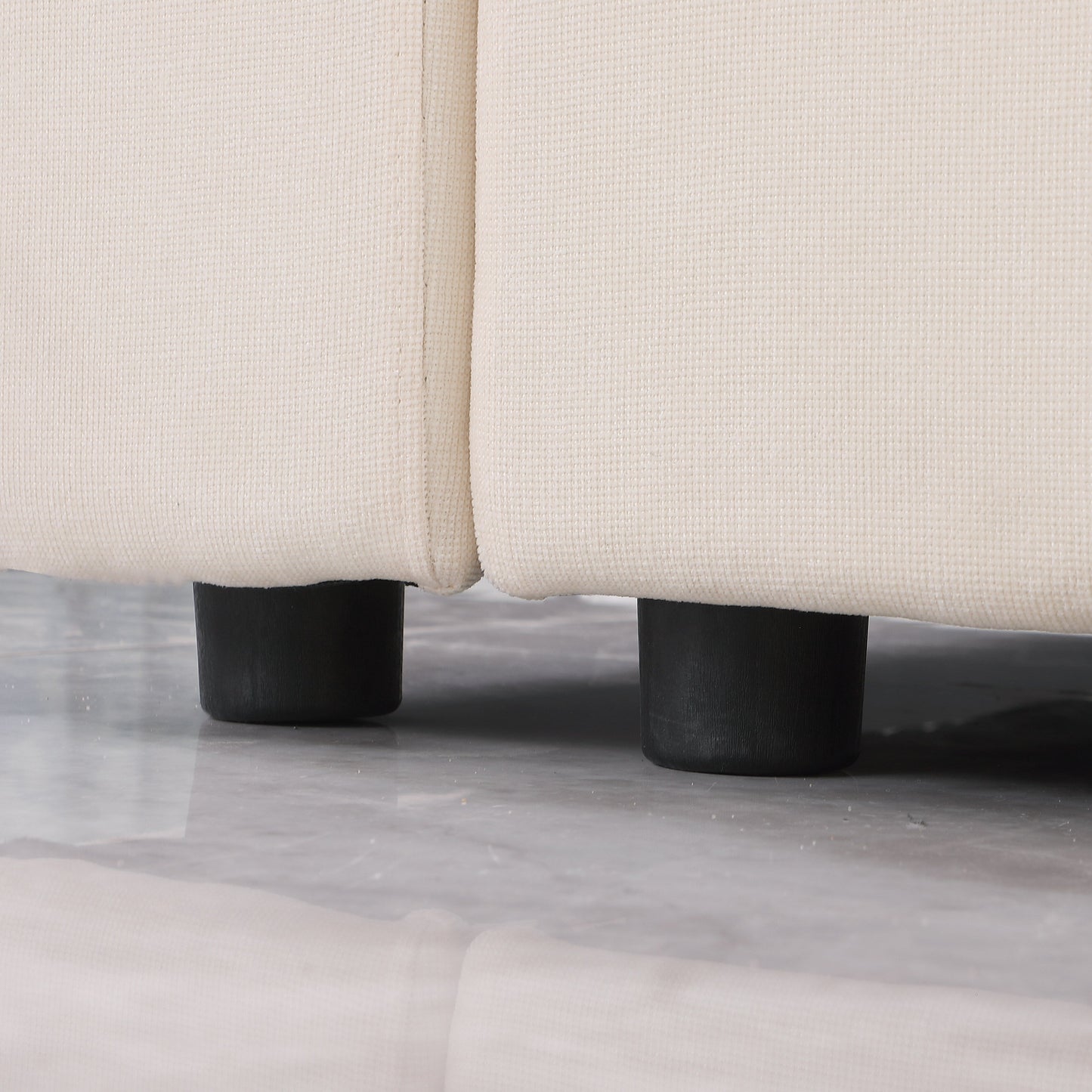 Ensemble de canapés modulaires sectionnels en chenille 3 pièces avec fauteuils sans accoudoirs et fauteuils d'angle