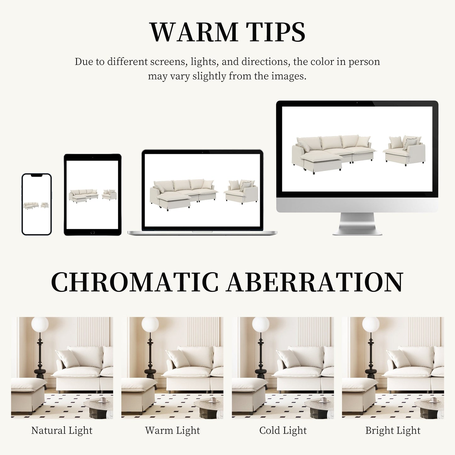 Ensemble de canapés de salon 3 pièces, canapé modulaire en chenille en forme de L, canapé 3 places rembourré, fauteuil et pouf mobile